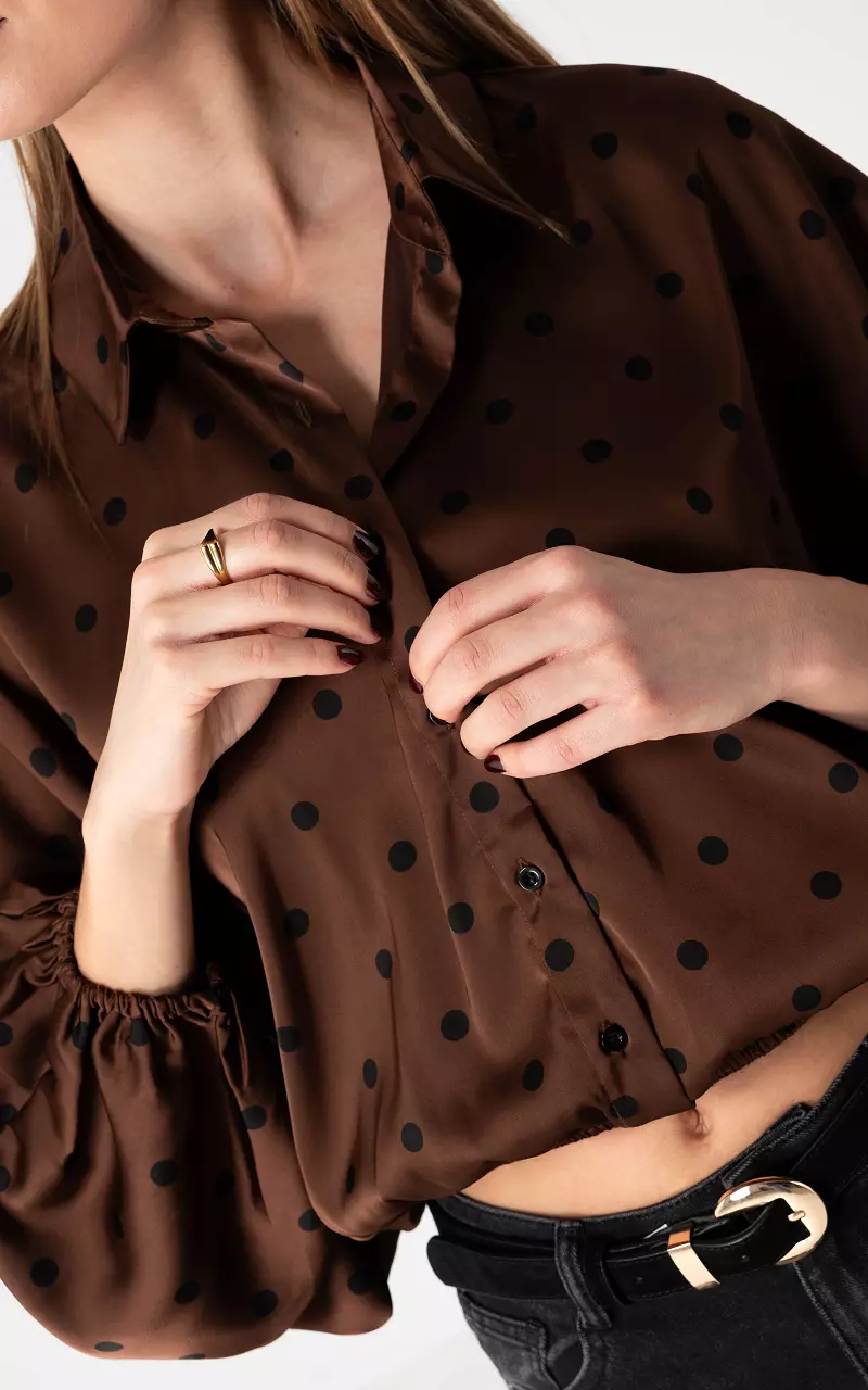 Bluse mit Streifen Braun Schwarz