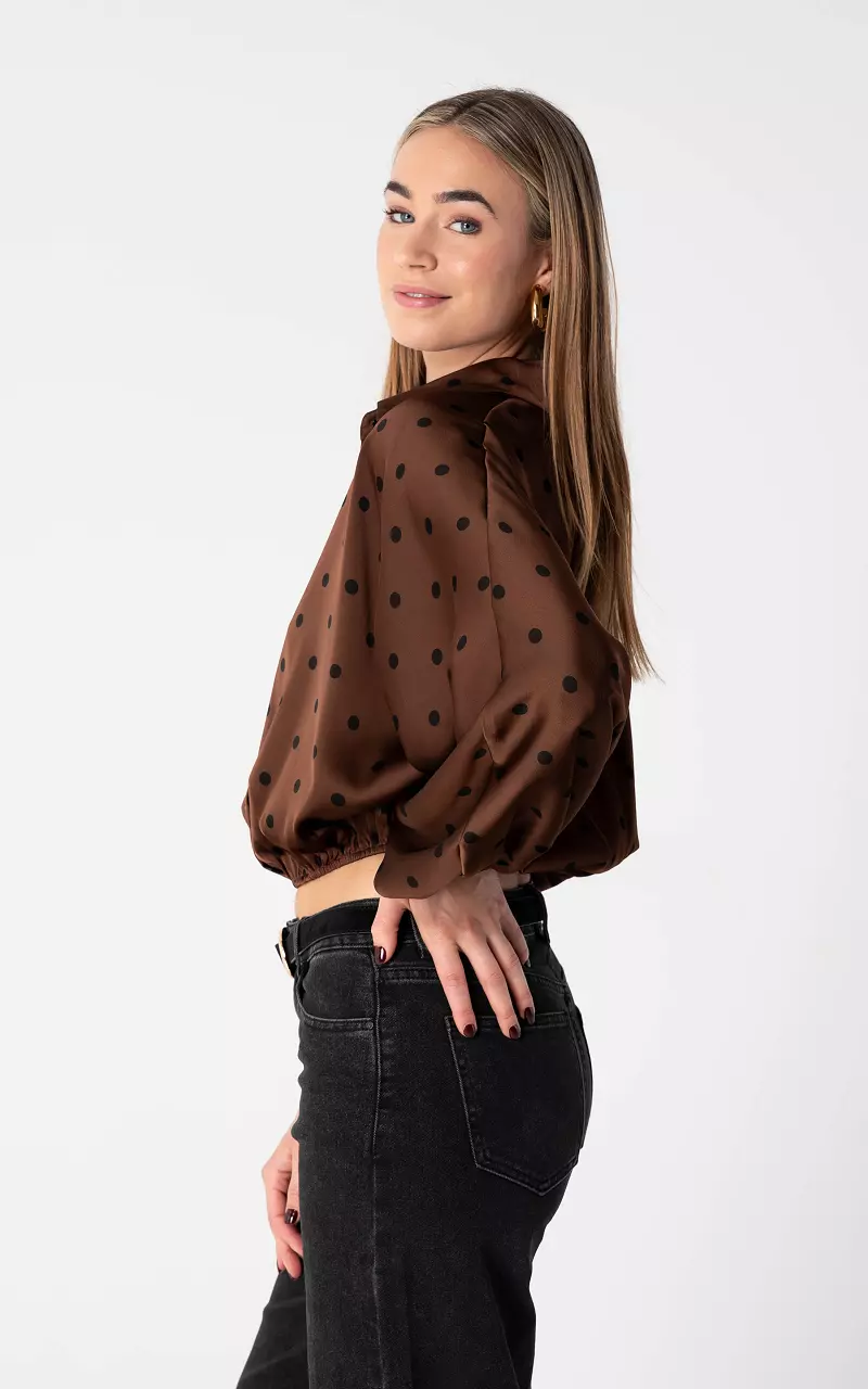 Bluse mit Streifen Braun Schwarz