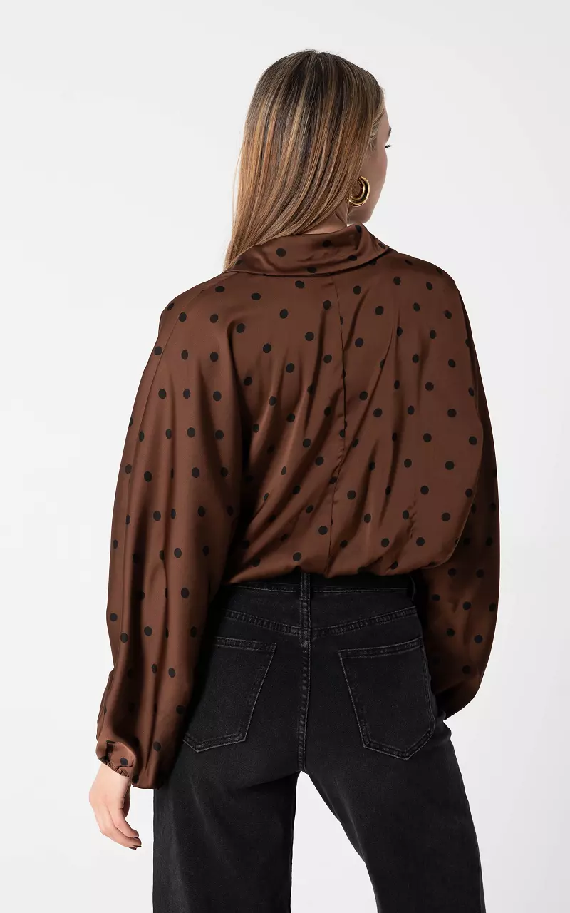 Bluse mit Streifen Braun Schwarz