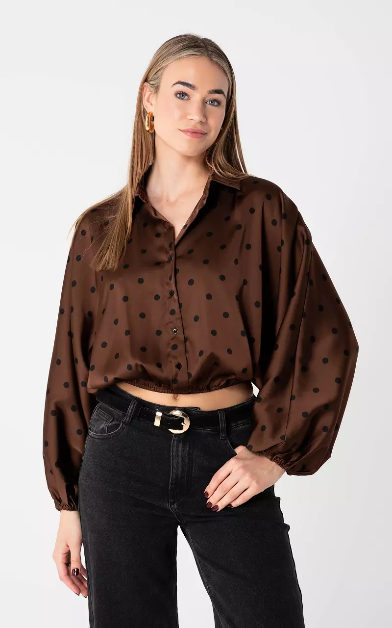 Bluse mit Streifen Braun Schwarz