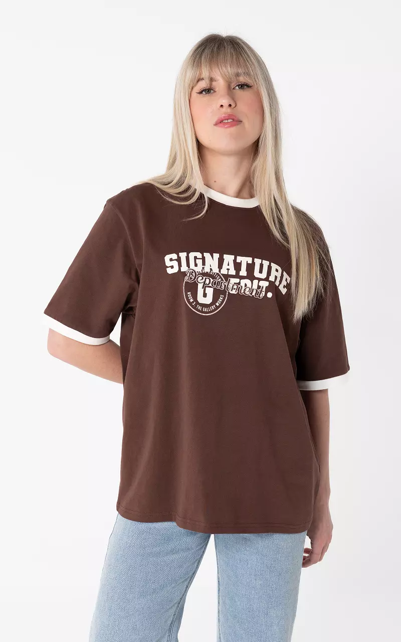 T-shirt Bruin Creme