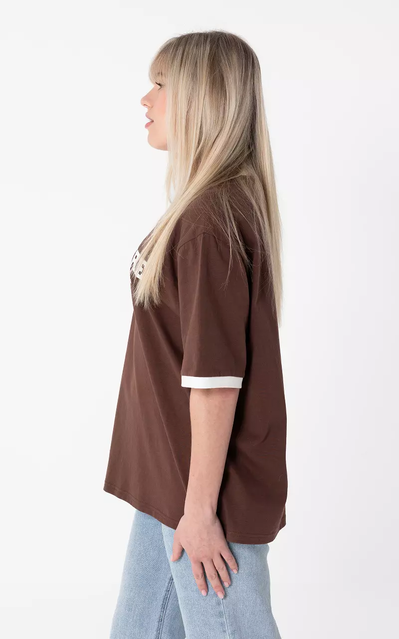 T-shirt Bruin Creme