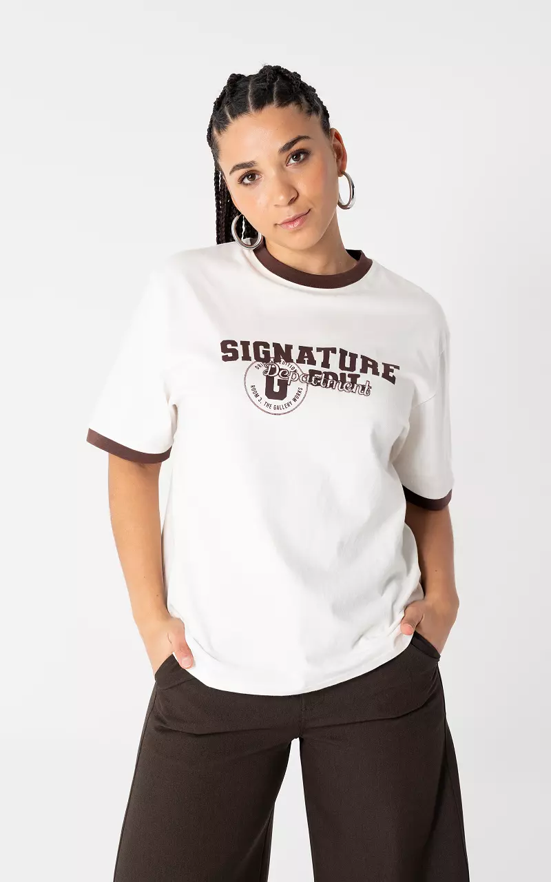 T-shirt Creme Bruin