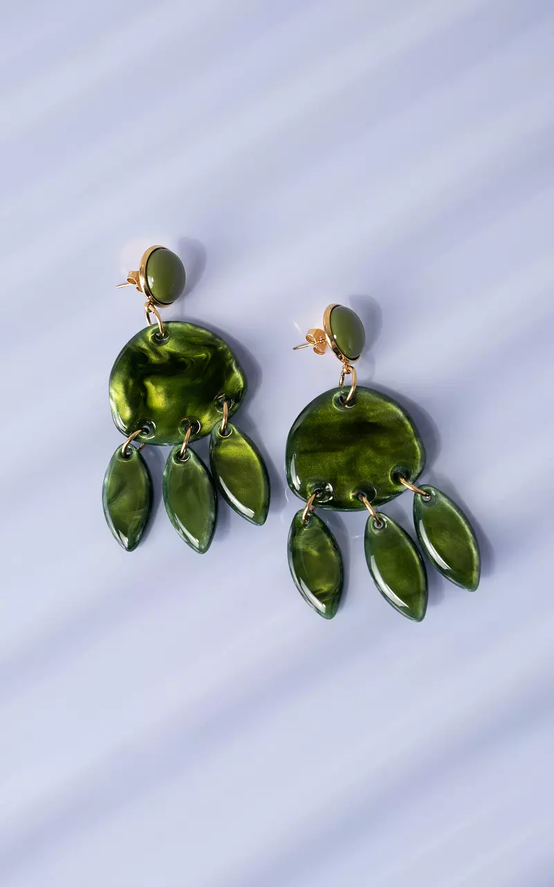 Earrings #105723 Green Gold