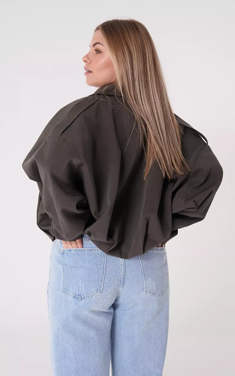 Oversized jas Donkerbruin