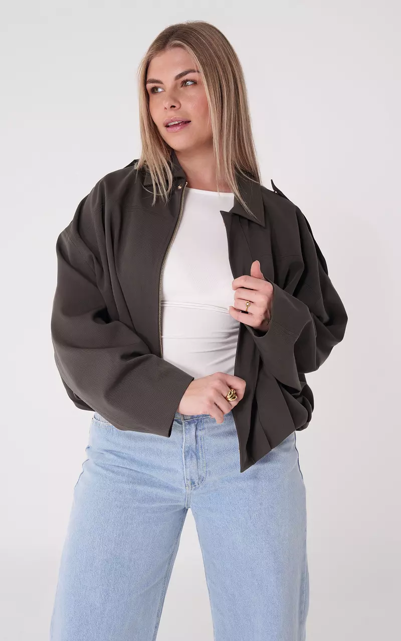 Oversized jas Donkerbruin