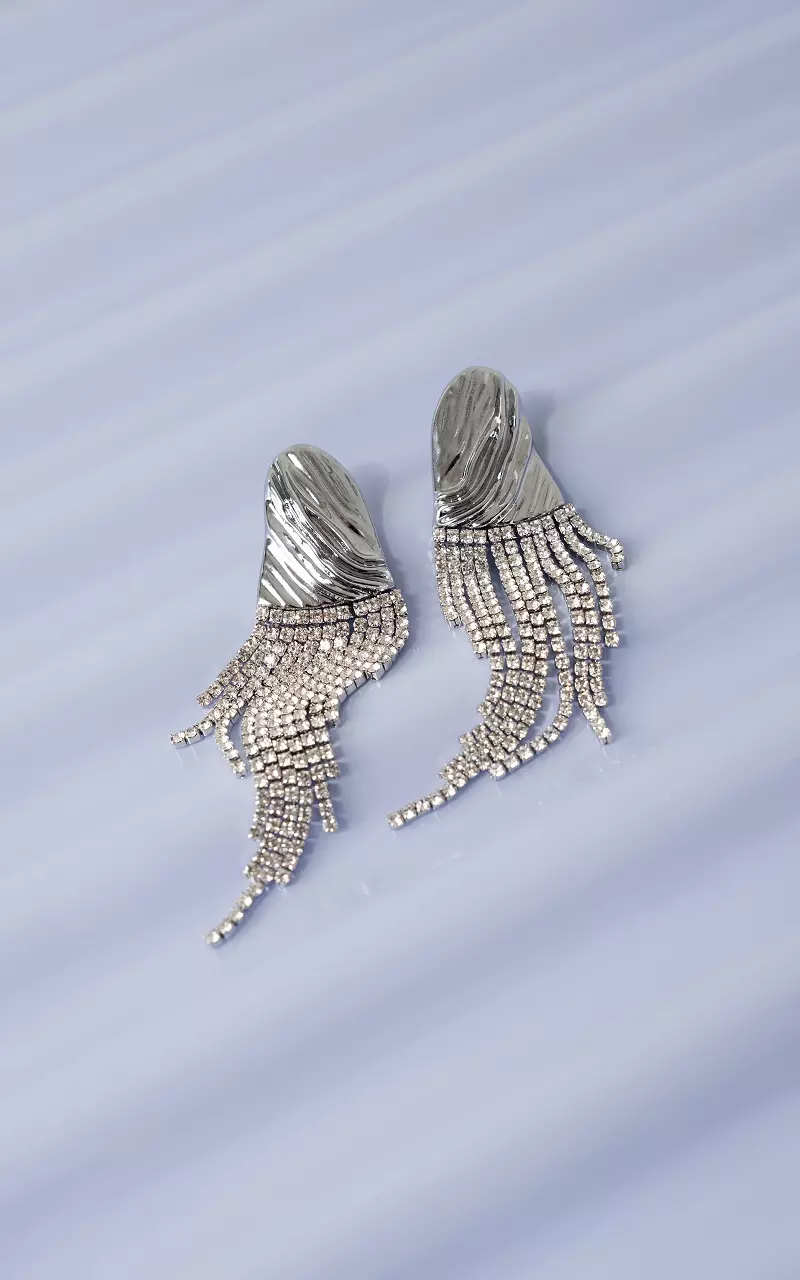Oorbellen met strass Zilver