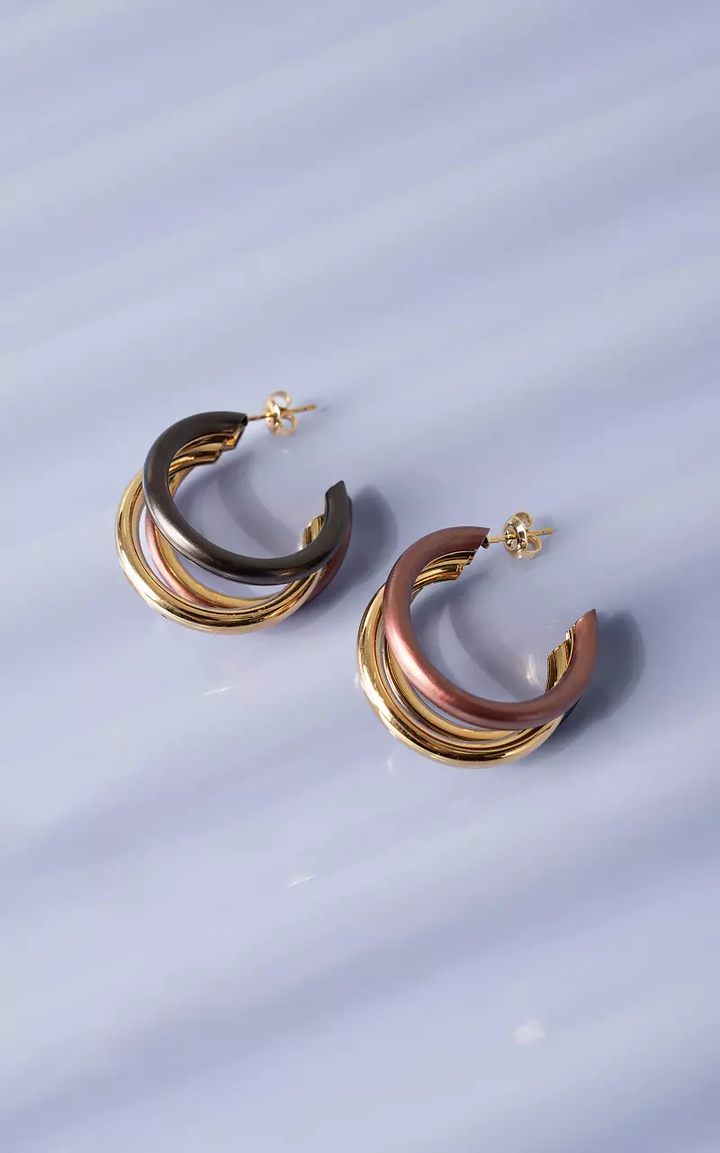 Oorbellen Goud Gunmetal