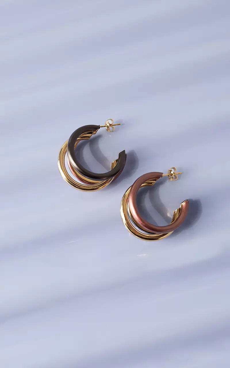 Oorbellen Goud Gunmetal