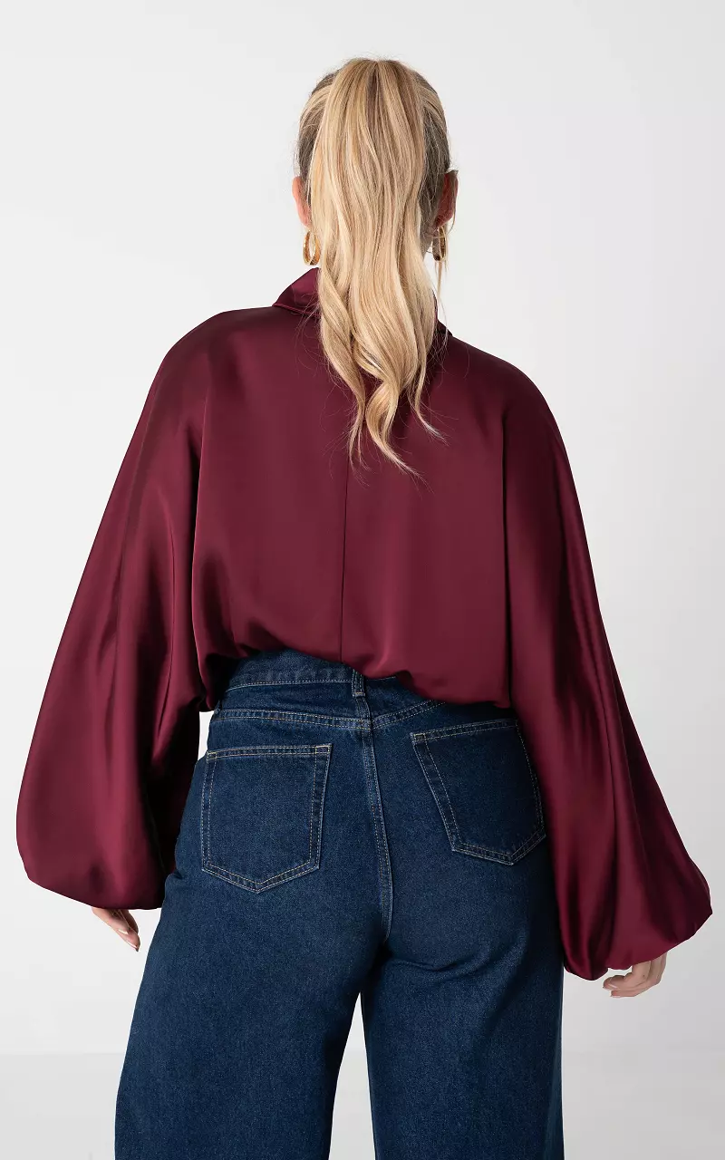Bluse im Satin-Look Bordeaux