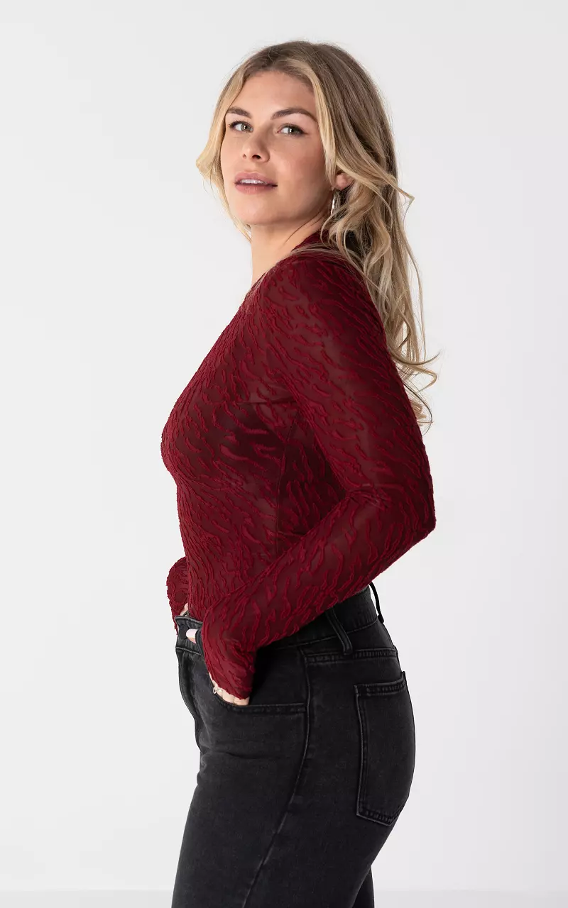 Transparentes Top Bordeaux