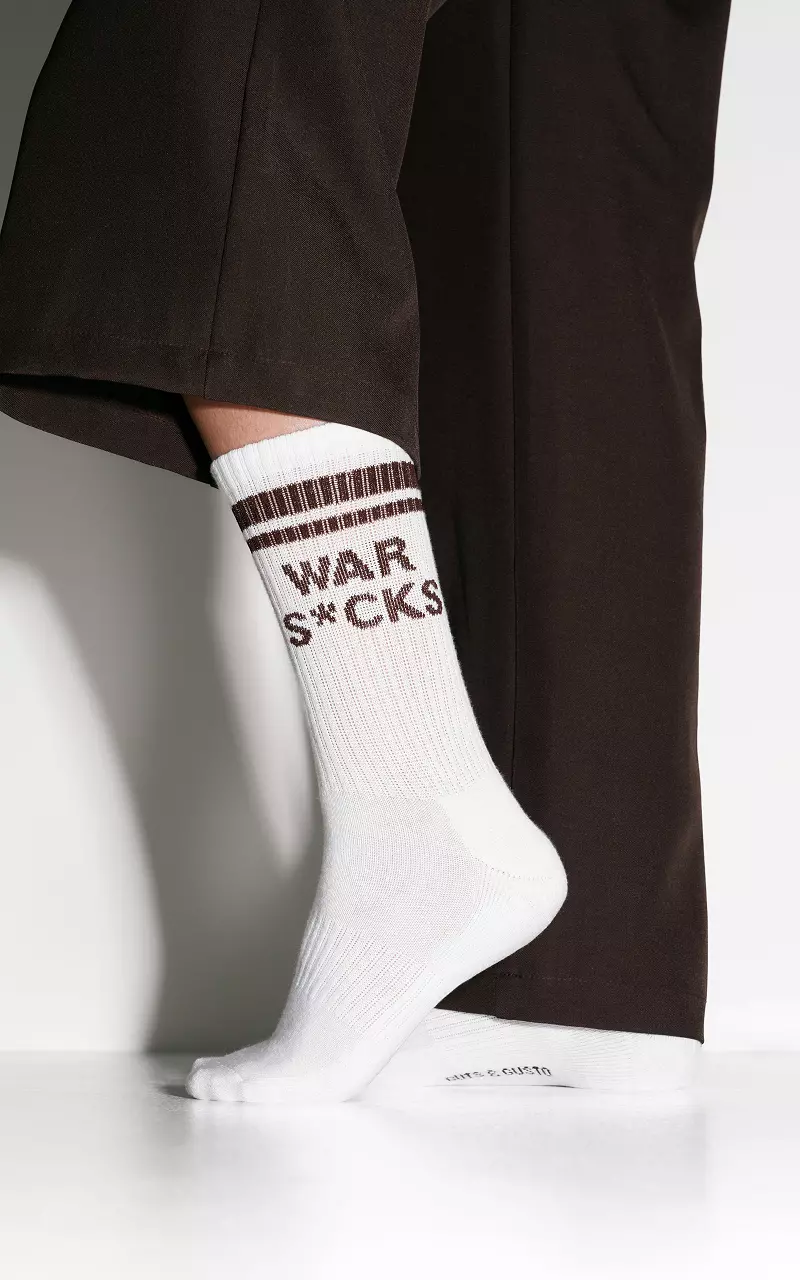 Socken #105808 Weiß Dunkelbraun