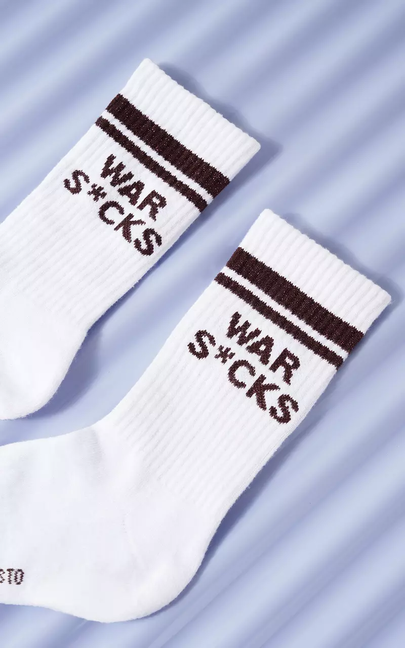 Socken #105808 Weiß Dunkelbraun