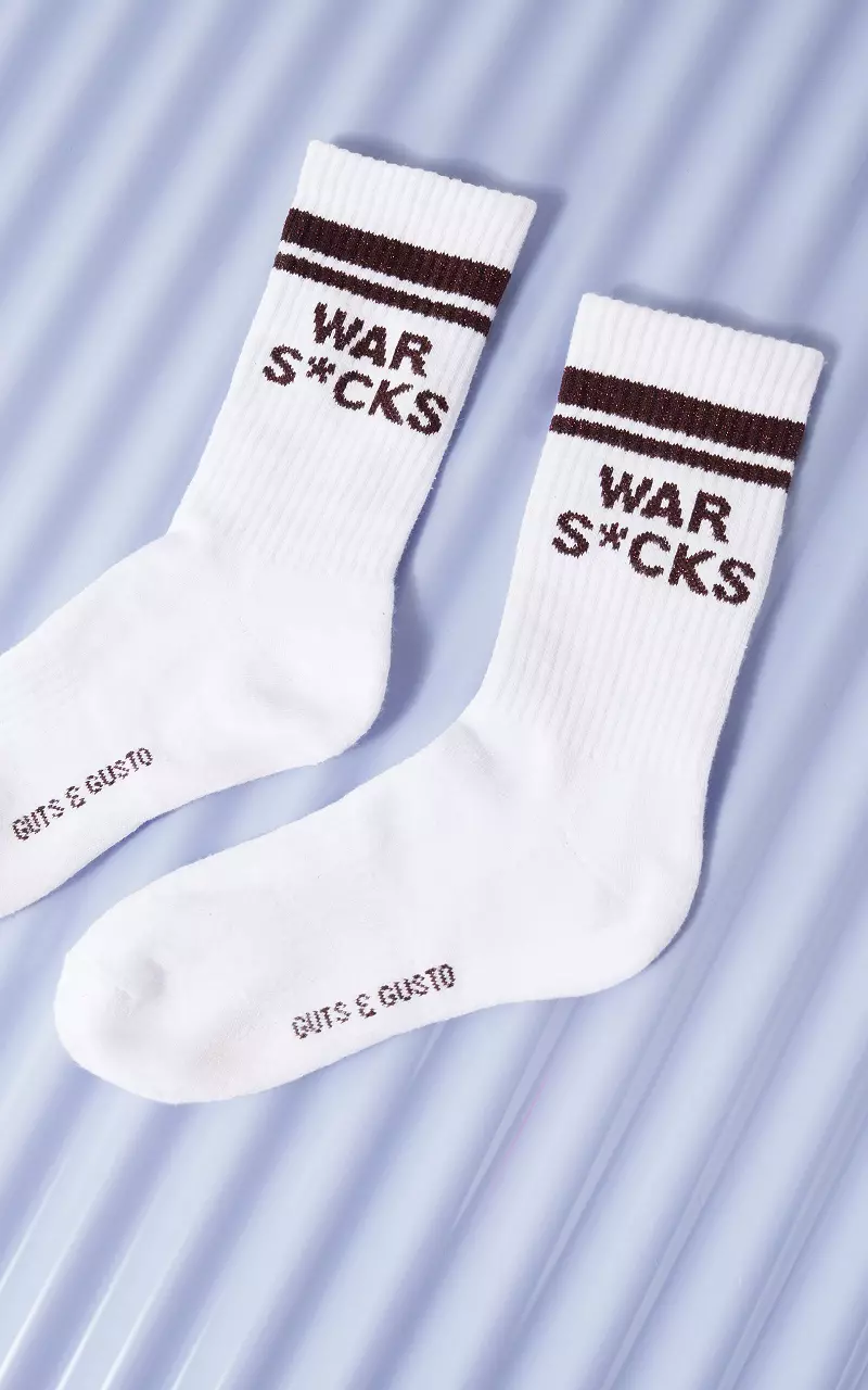 Socken #105808 Weiß Dunkelbraun