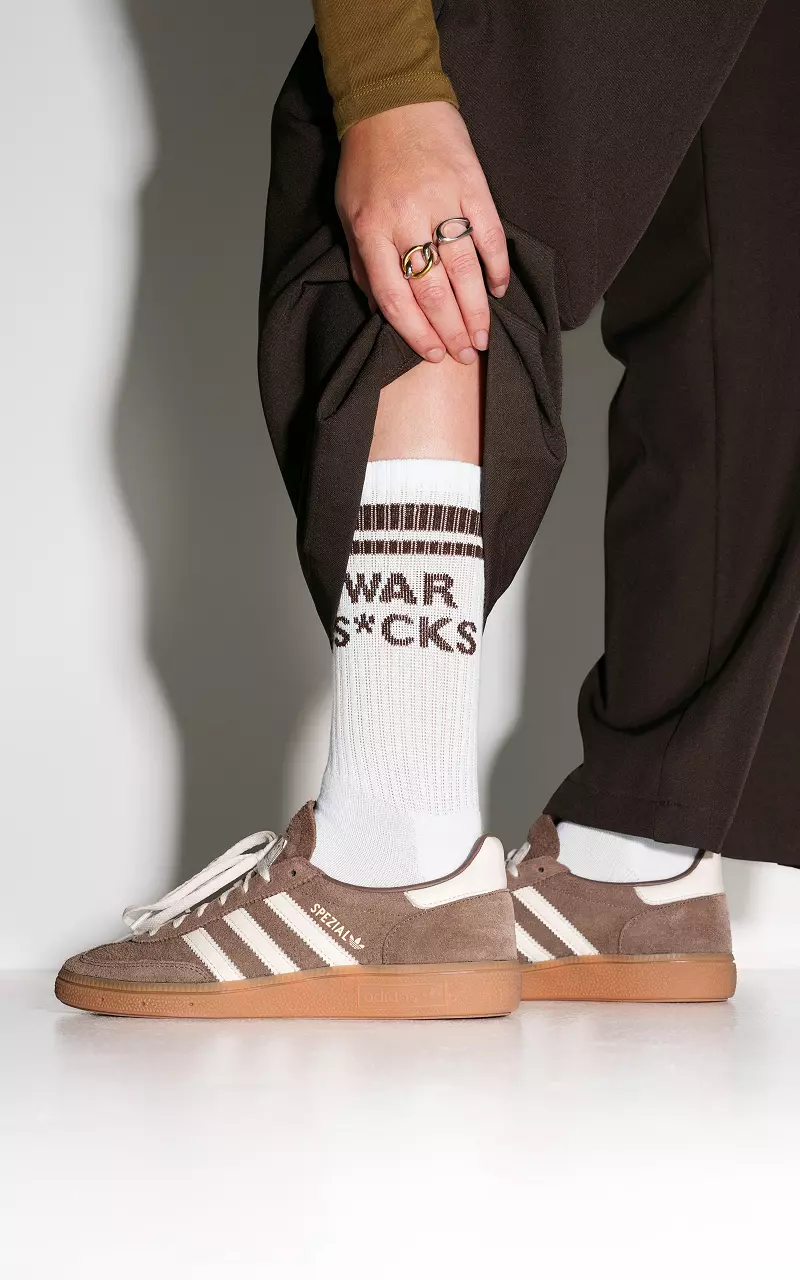 Socken #105808 Weiß Dunkelbraun