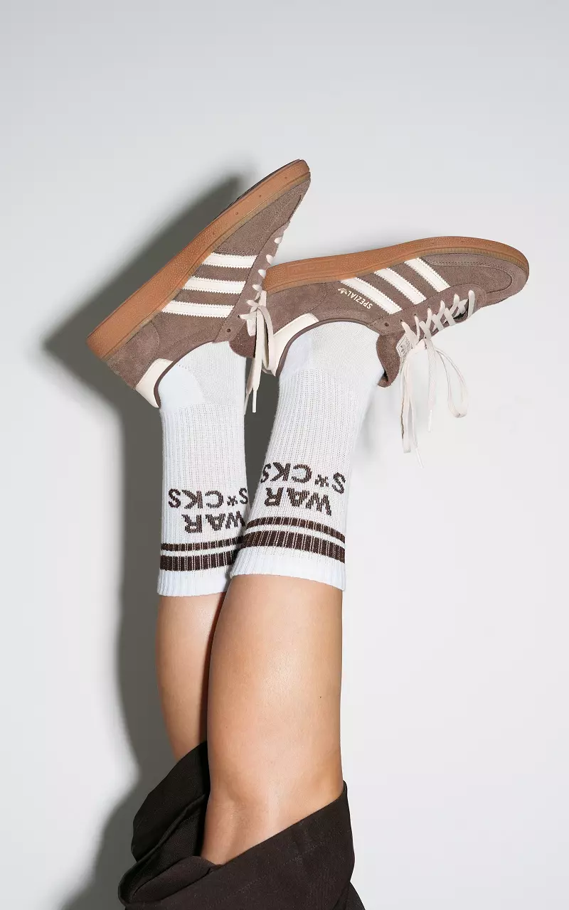 Socken #105808 Weiß Dunkelbraun