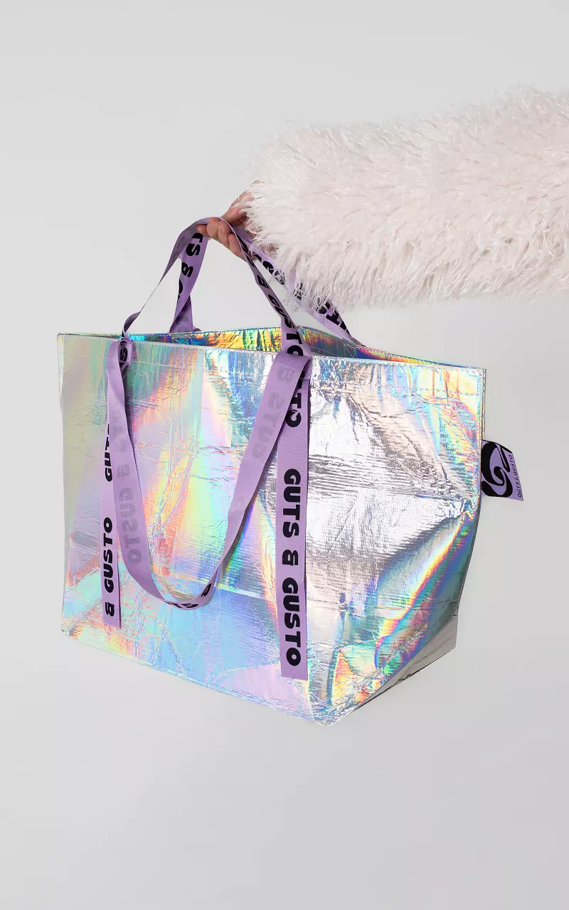 Holographic shopper Zilver Lila