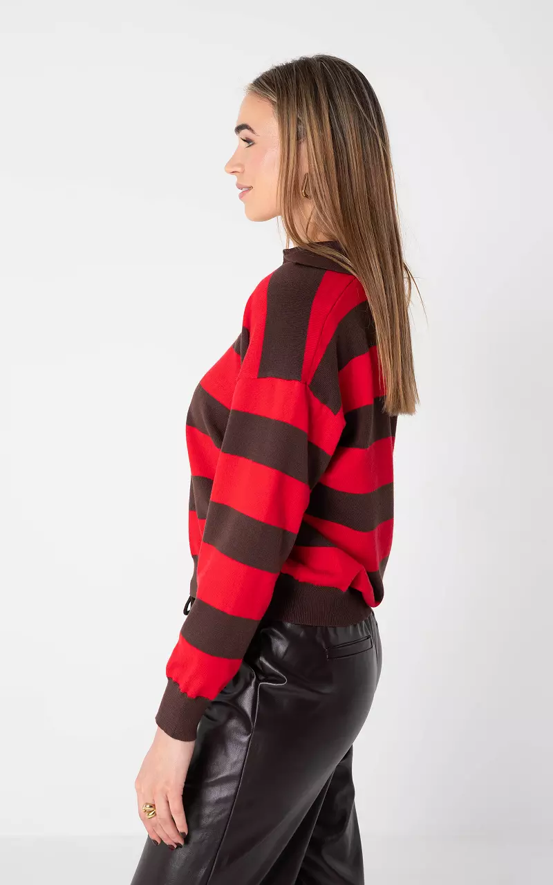 Pullover #105826 Rot Dunkelbraun