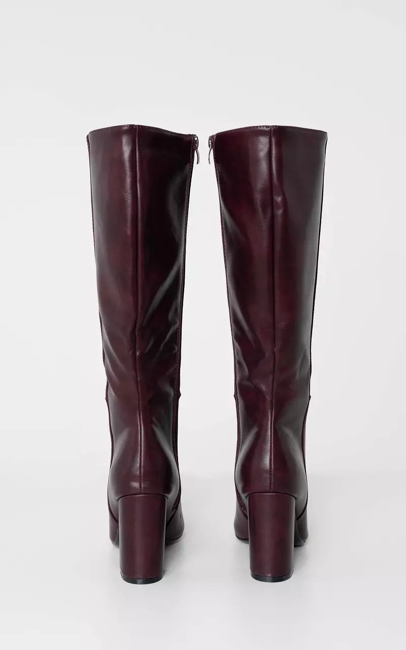 High-heeled boots Bordeaux