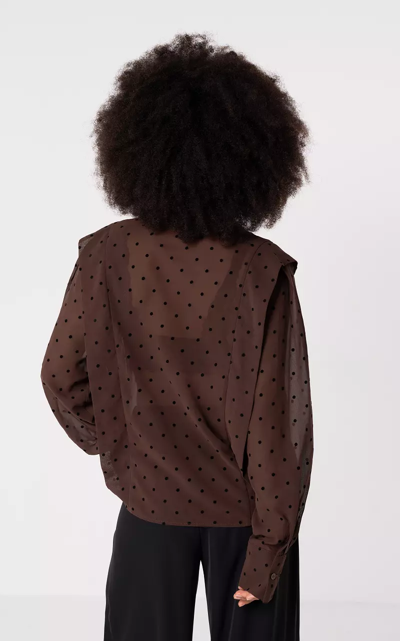 Blouse met stippen Bruin Zwart