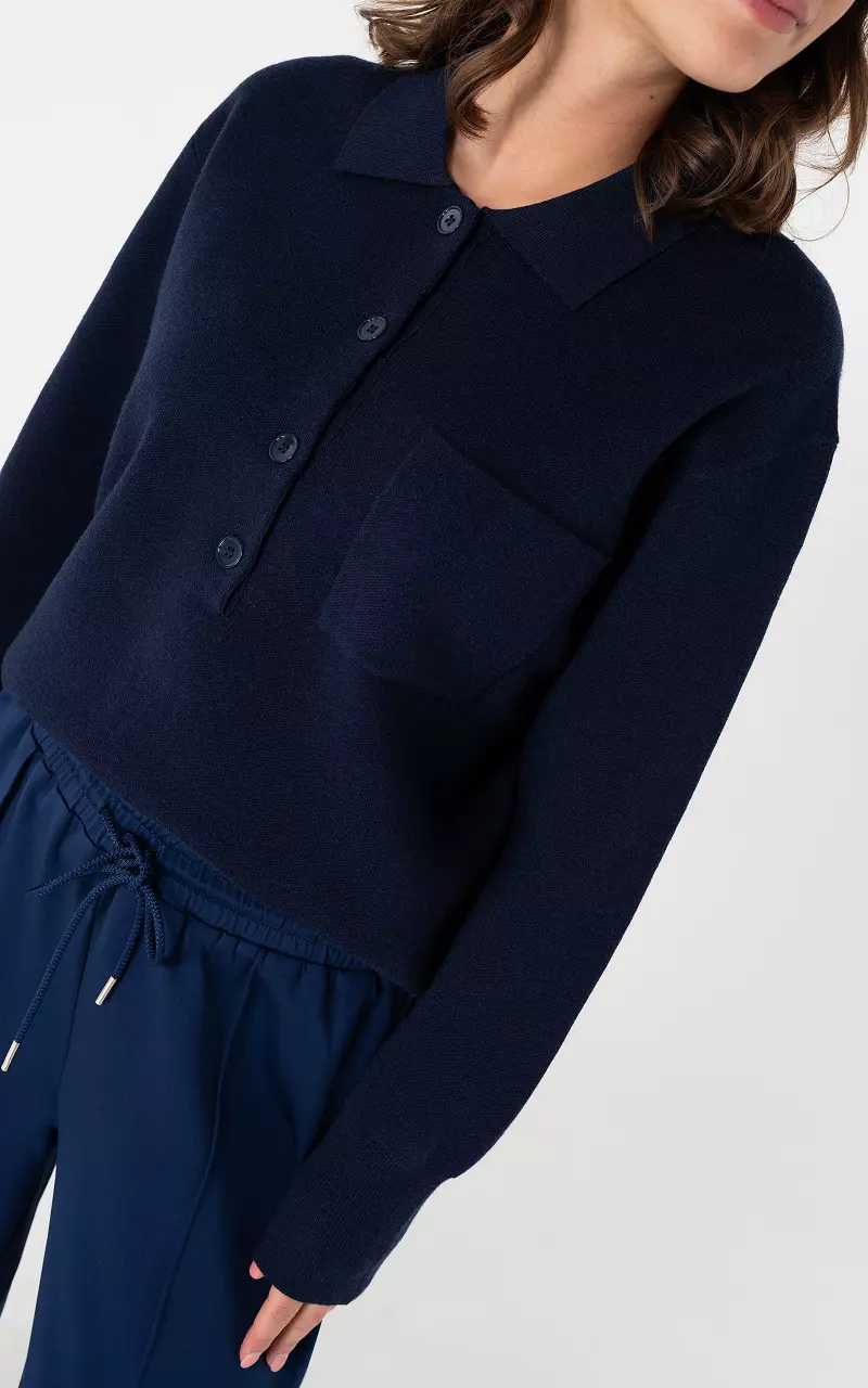 Pullover mit Knöpfen Dunkelblau