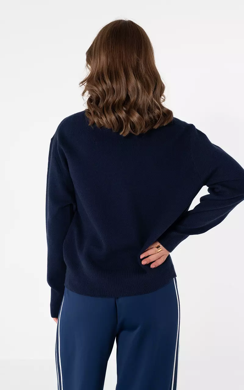 Pullover mit Knöpfen Dunkelblau