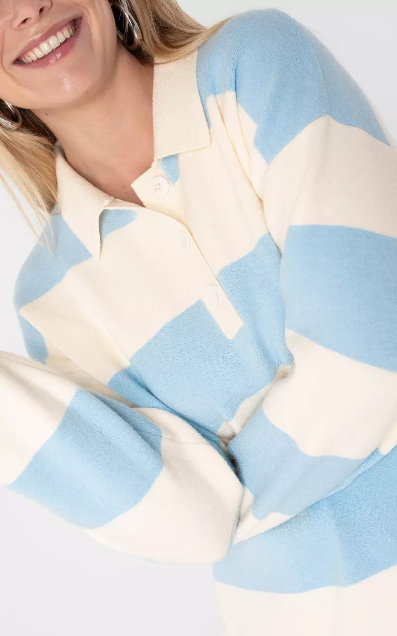 Pullover #105954 Creme Hellblau