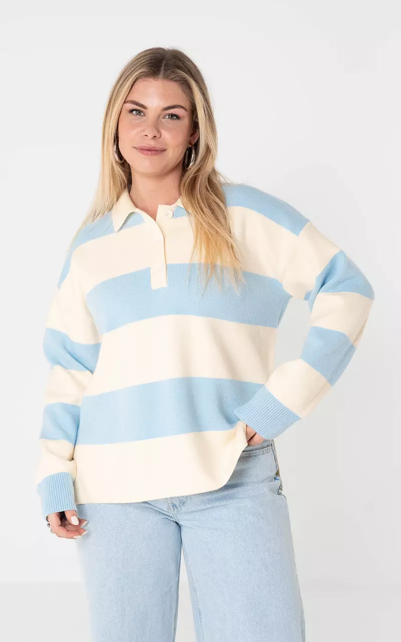 Pullover #105954 Creme Hellblau