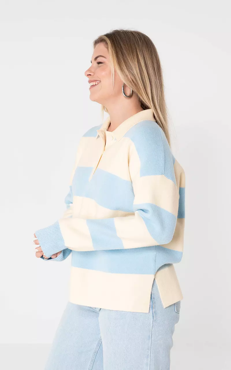 Pullover #105954 Creme Hellblau