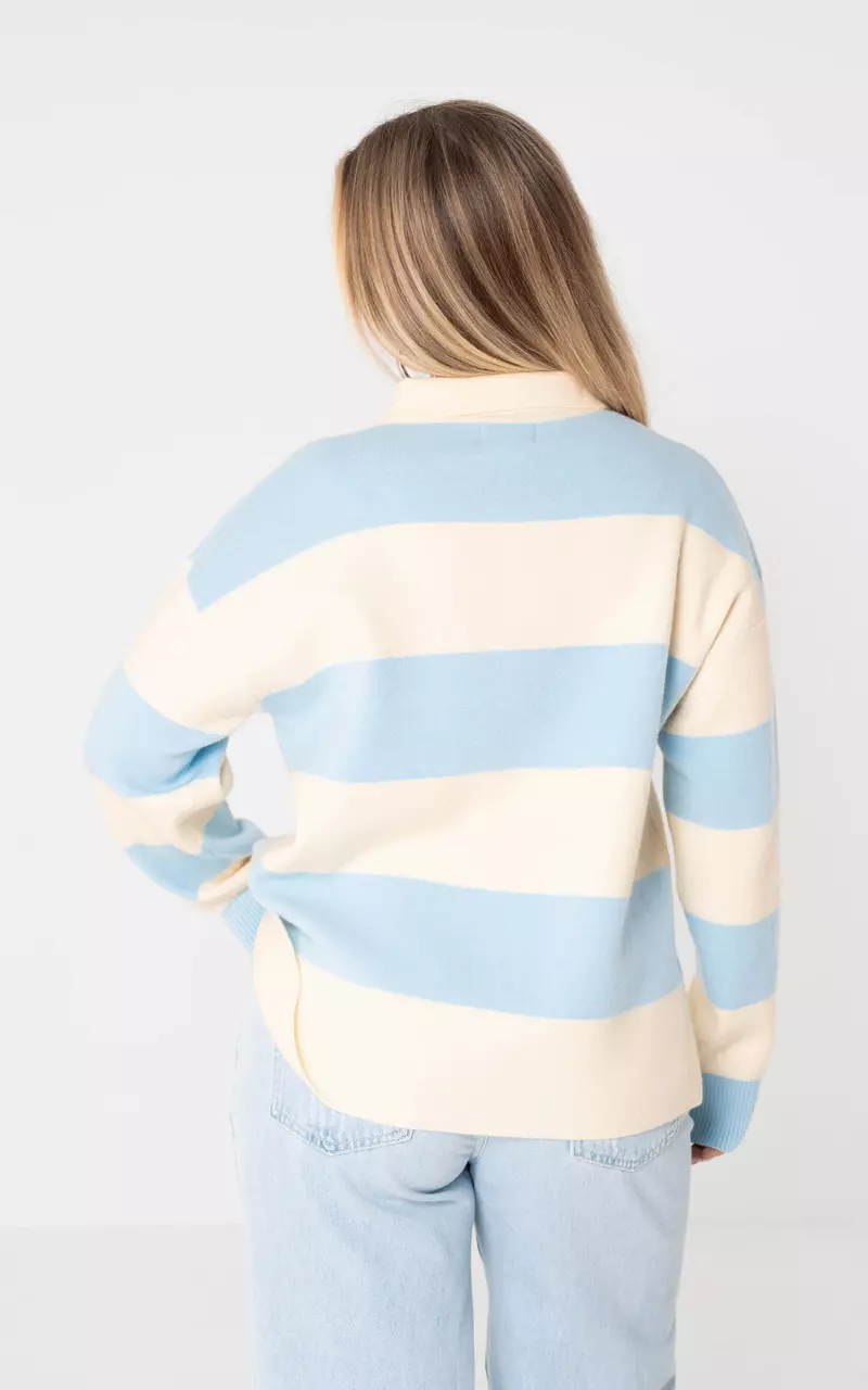 Pullover #105954 Creme Hellblau