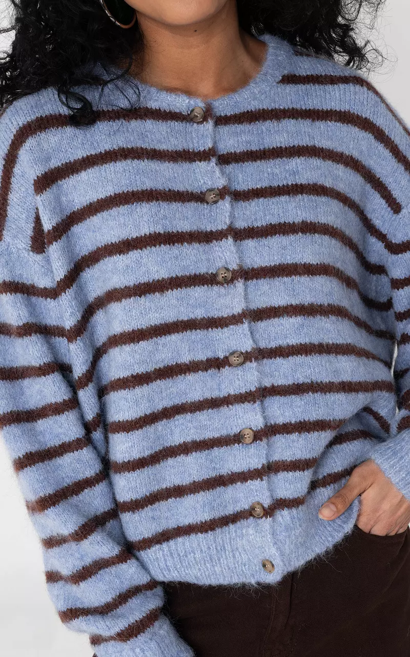 Cardigan #105955 Blau Dunkelbraun