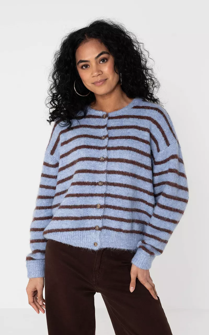 Cardigan #105955 Blau Dunkelbraun