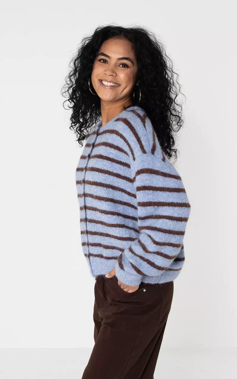 Cardigan #105955 Blau Dunkelbraun