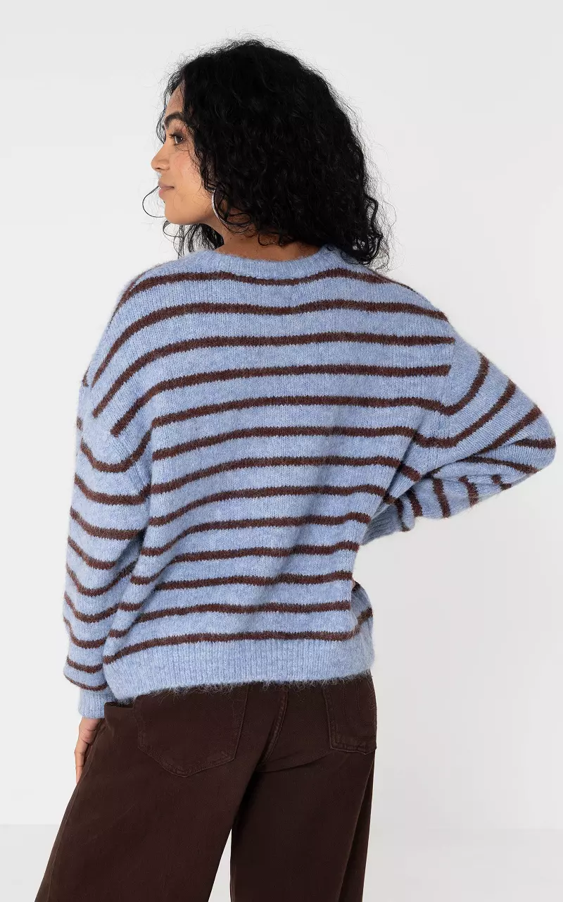 Cardigan #105955 Blau Dunkelbraun