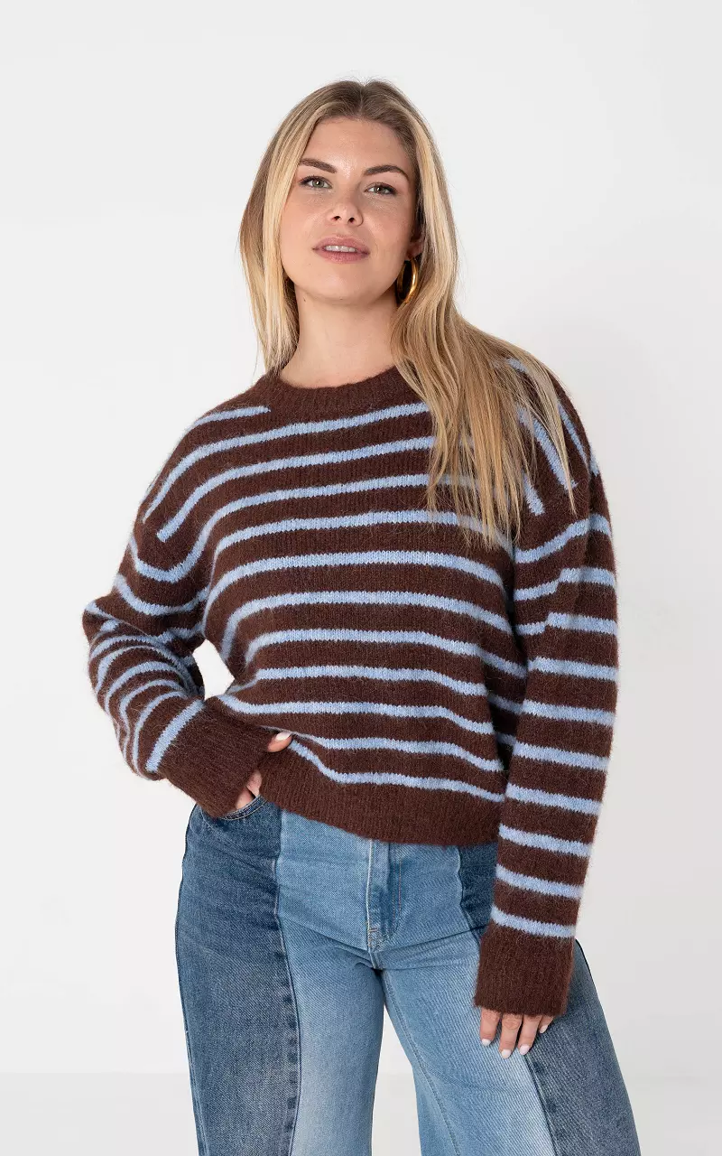 Pullover #105957 Dunkelbraun Blau