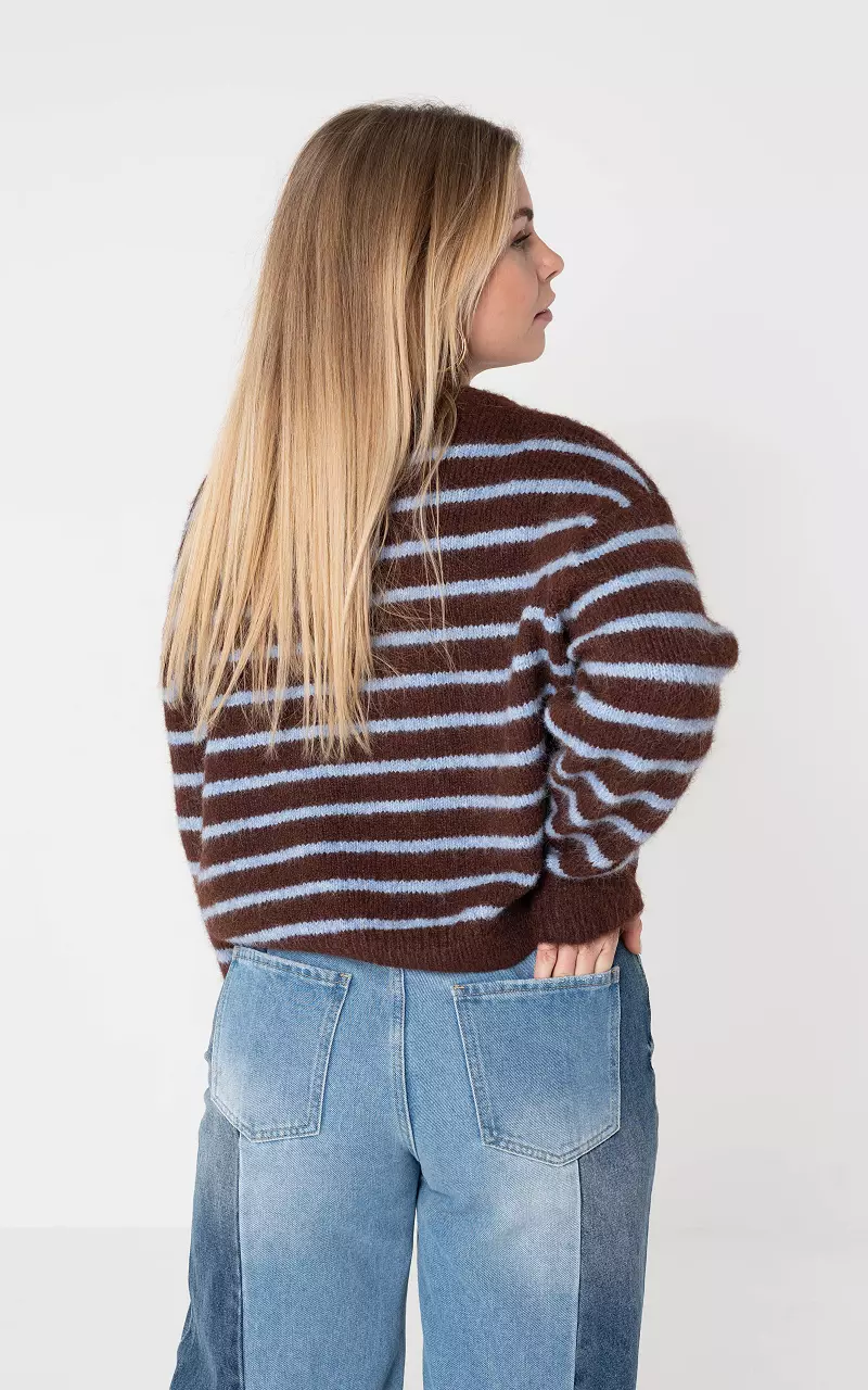 Pullover #105957 Dunkelbraun Blau