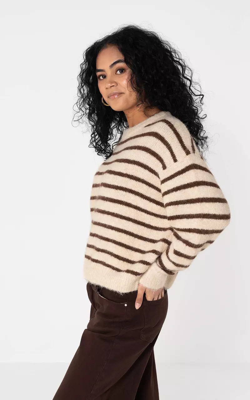Pullover #105958 Creme Braun
