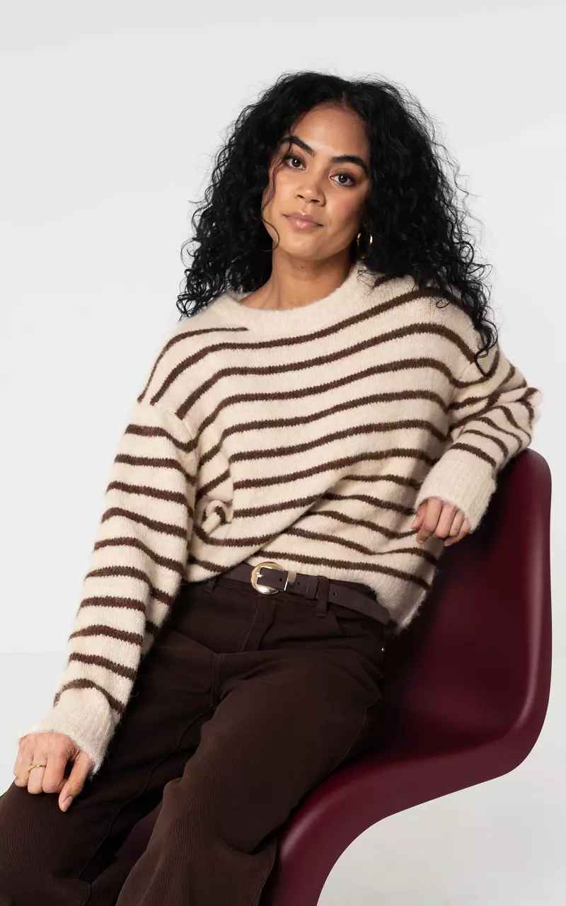 Pullover #105958 Creme Braun