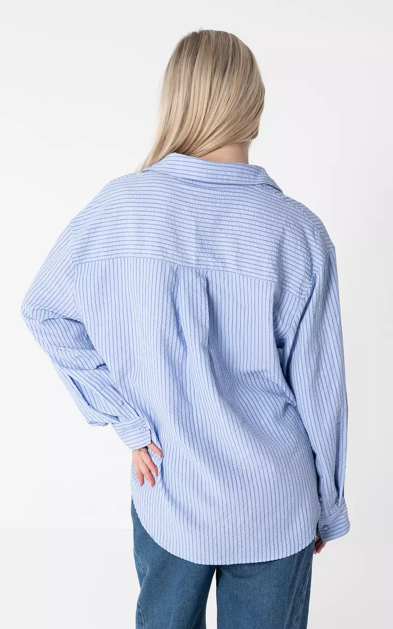 Printed blouse Light Blue Dark Brown