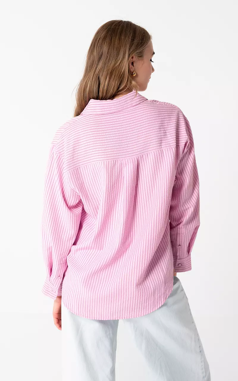 Bluse mit Muster Pink Bordeaux