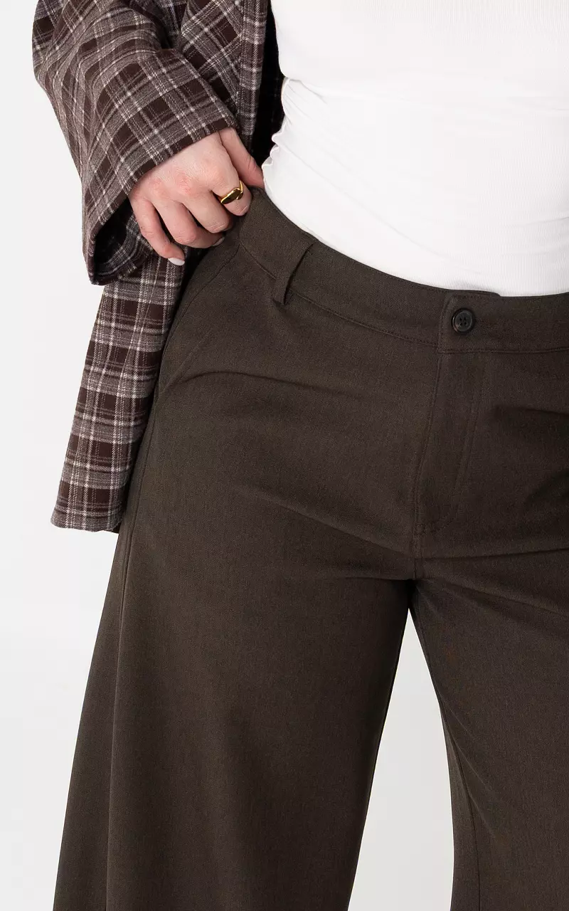 Wide Leg Hose Dunkelbraun