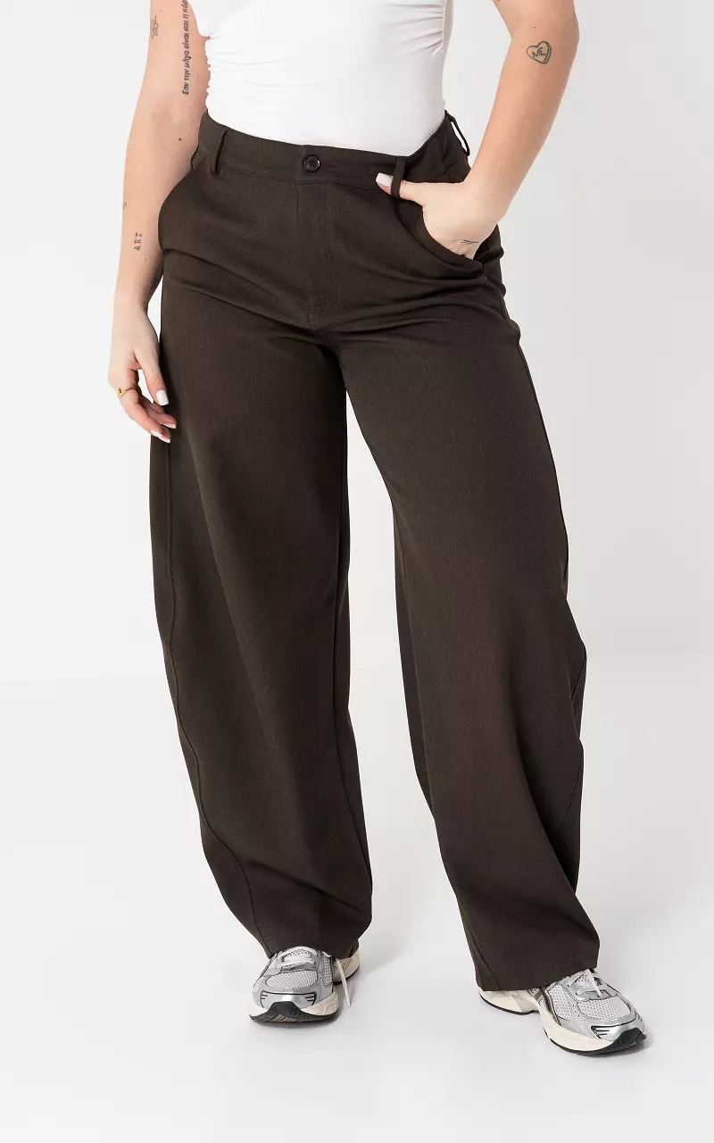 Wide Leg Hose Dunkelbraun