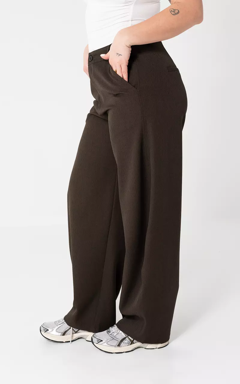 Wide Leg Hose Dunkelbraun