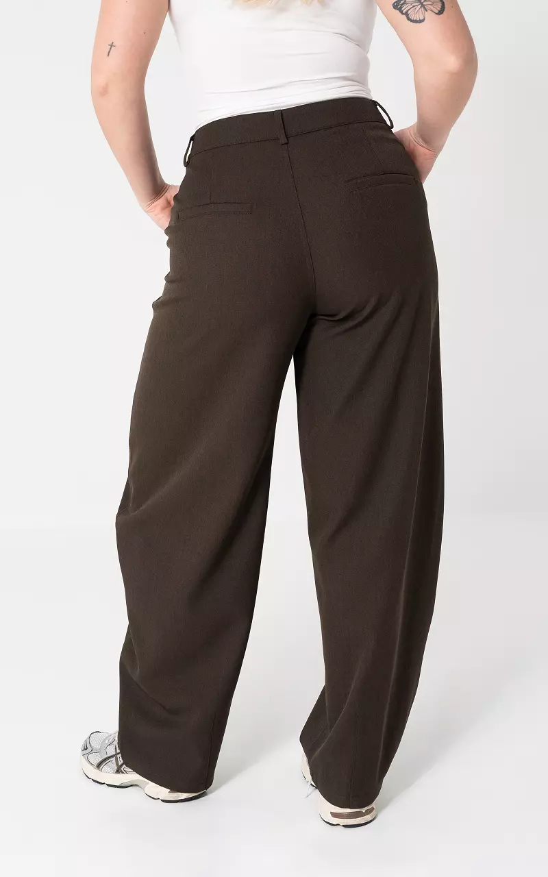 Wide Leg Hose Dunkelbraun