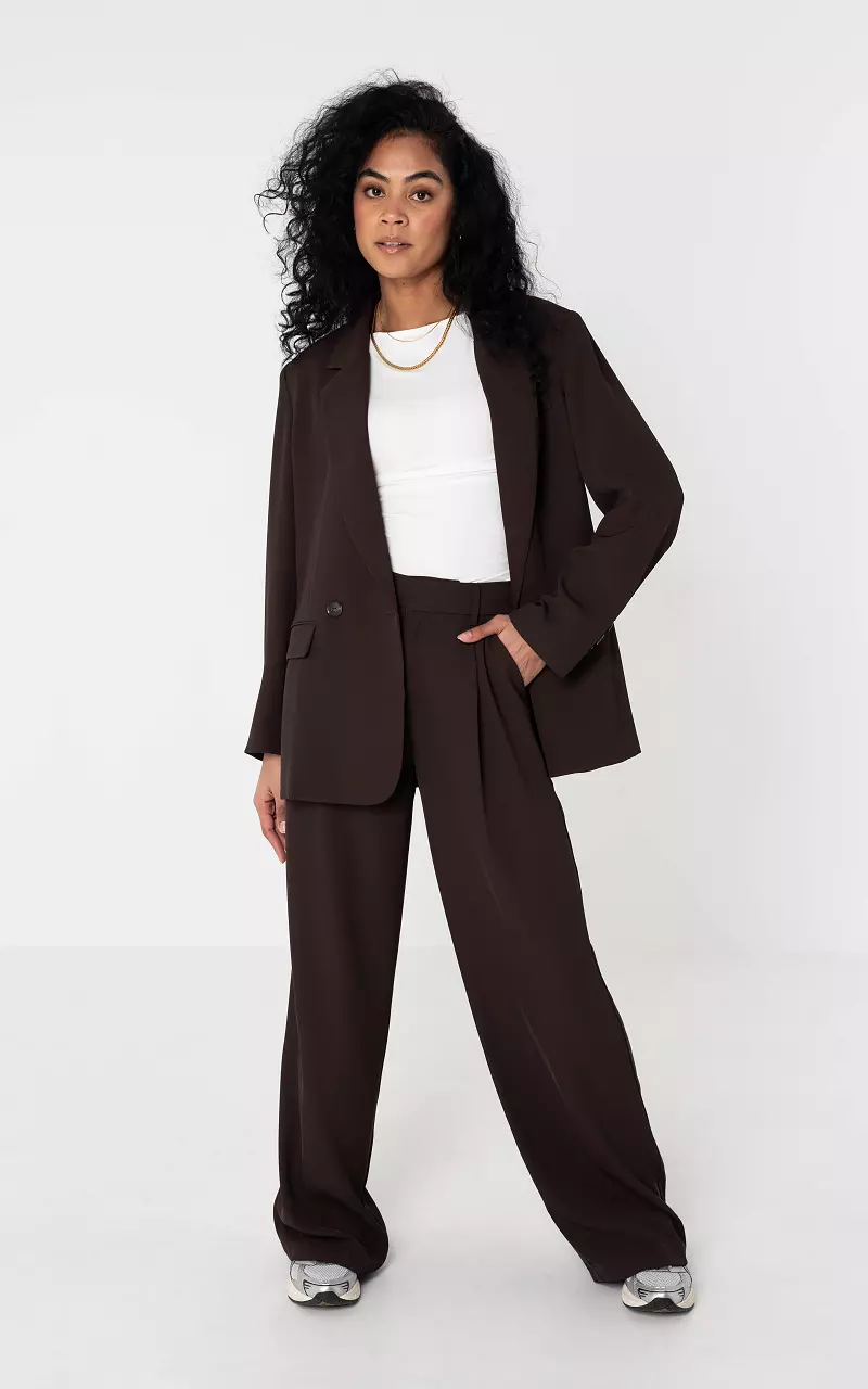 Blazer mit Knopfverschluss Dunkelbraun