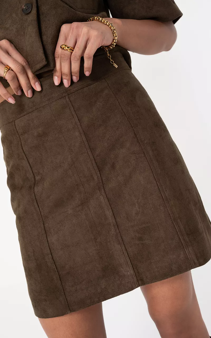 Rock in Wildlederoptik Braun