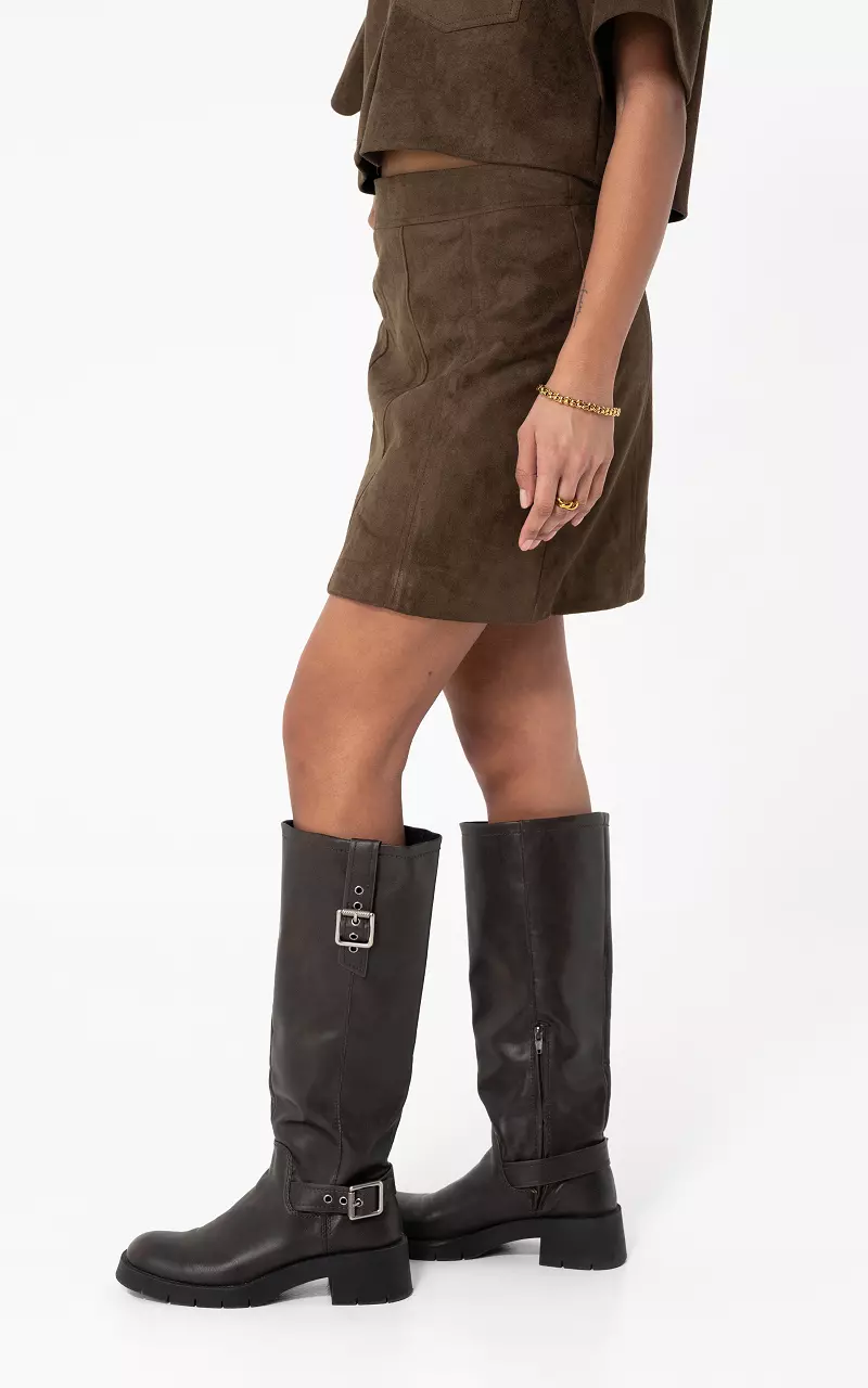 Rock in Wildlederoptik Braun