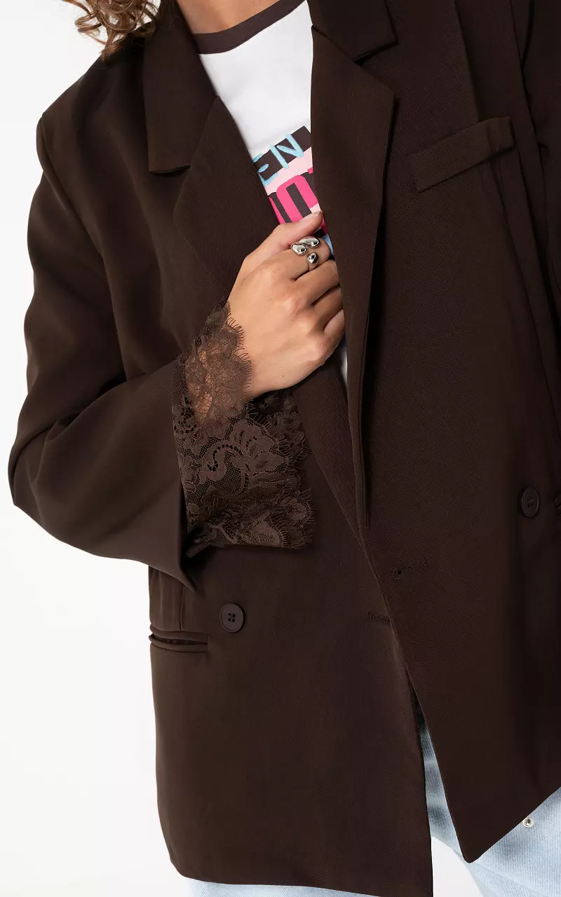 Blazer with lace Dark Brown