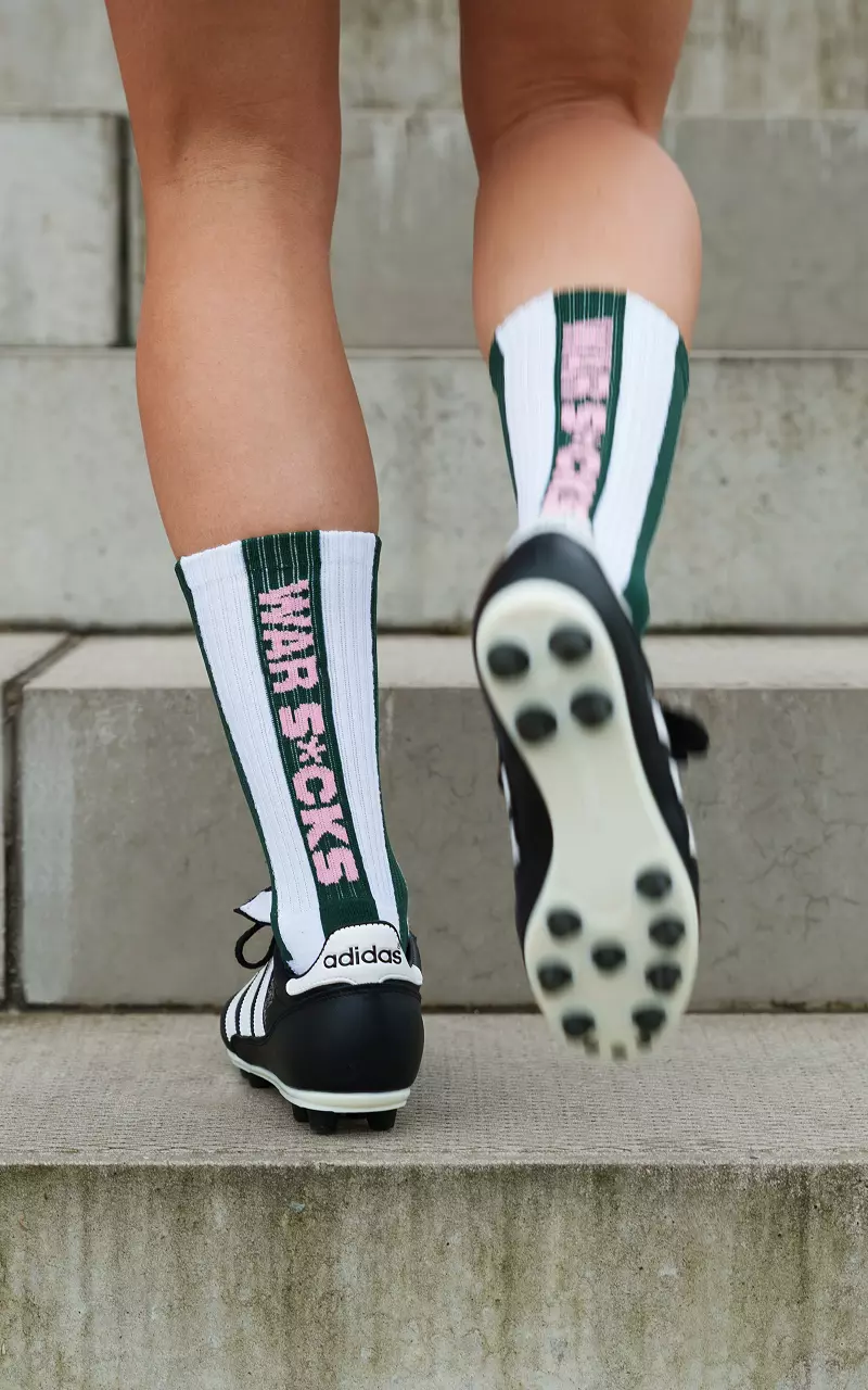 War S*cks socks Dark Green White