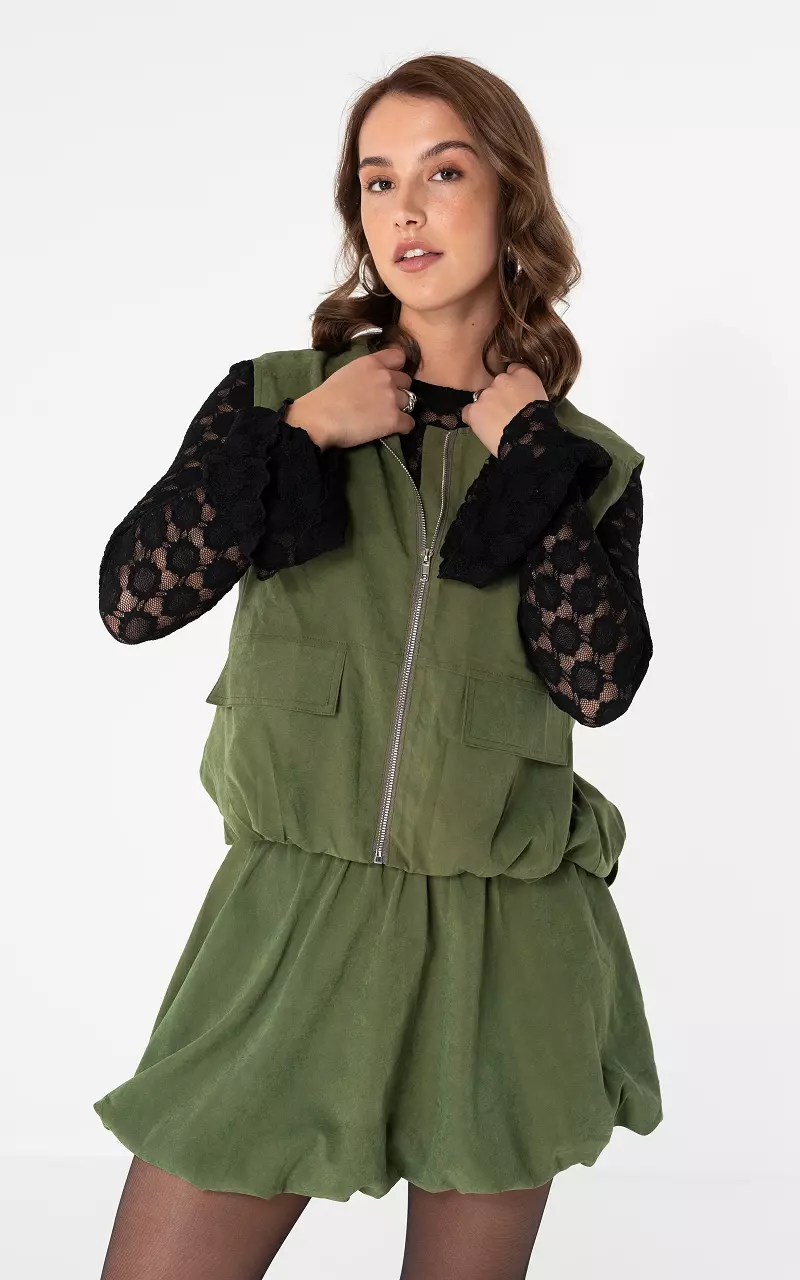 Gilet met rits Groen